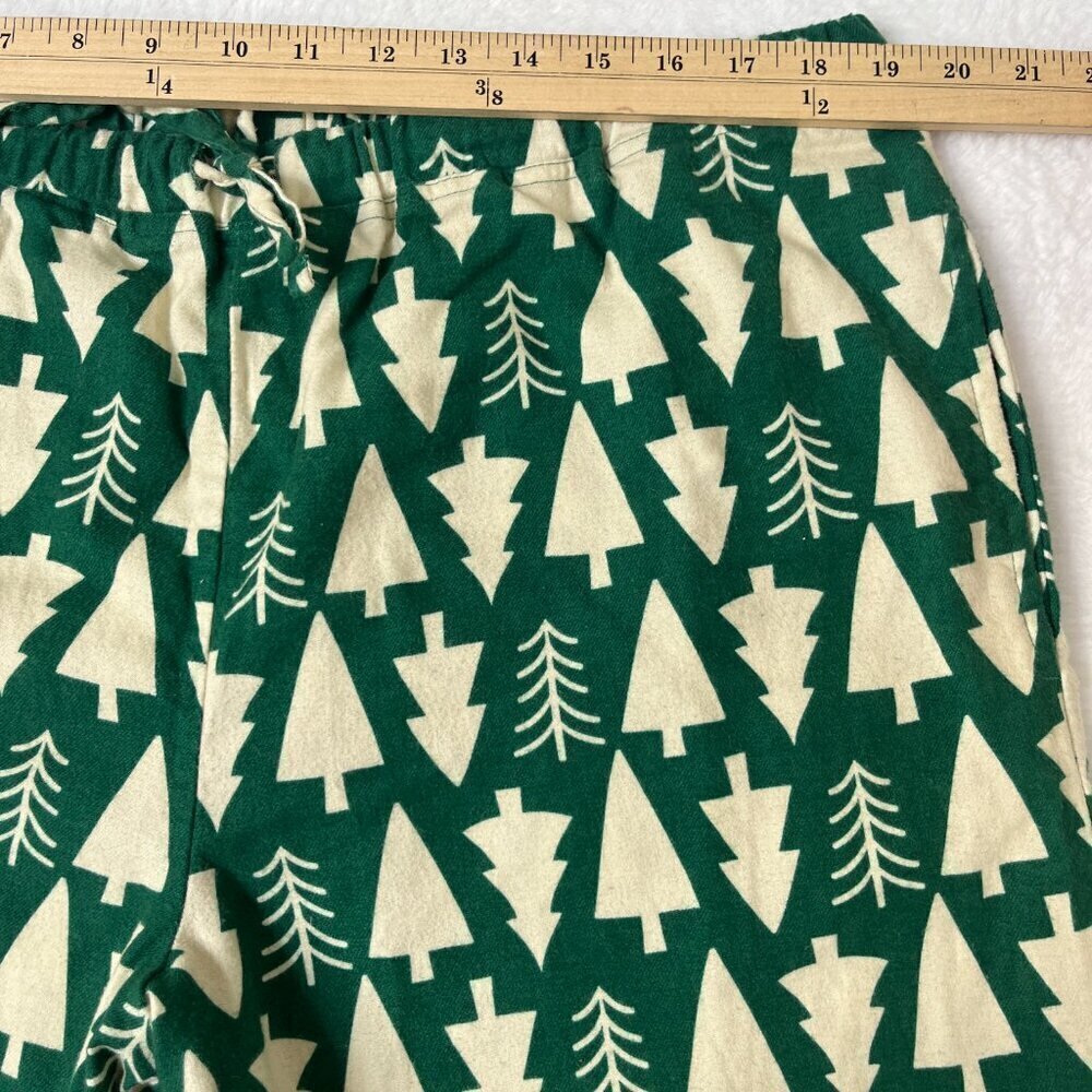 Hanna Andersson Womens Holiday Flannel Pajama Bottom Size M Green Winter Tree - Picture 8 of 12